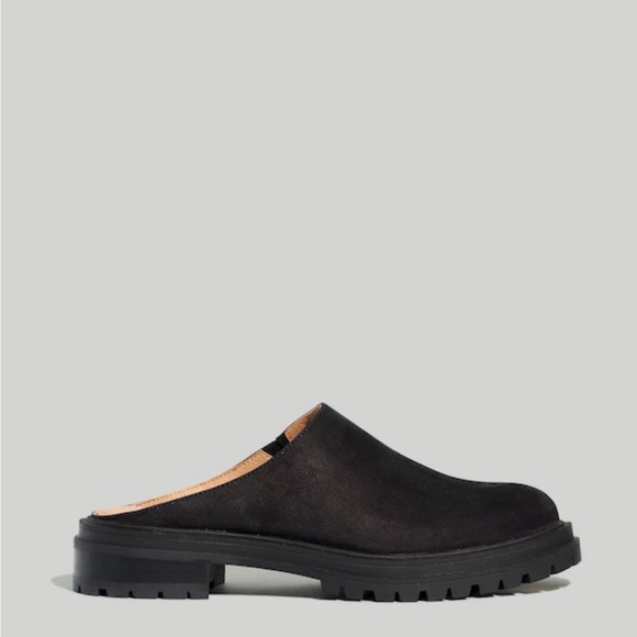 Madewell The Bradley Lugsole Mule in Black Nubuck Size 7 - Picture 3 of 13